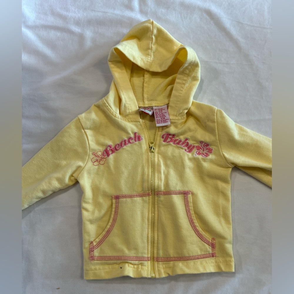 Y2K Beach Baby Yellow Zip Jacket Little Lindsey